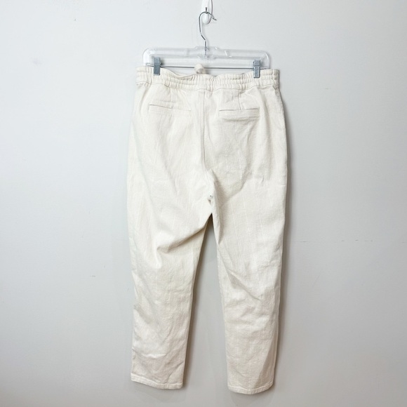 Jcrew Tie Waist Camp Pants Cream White Stripe - Picture 3 of 9